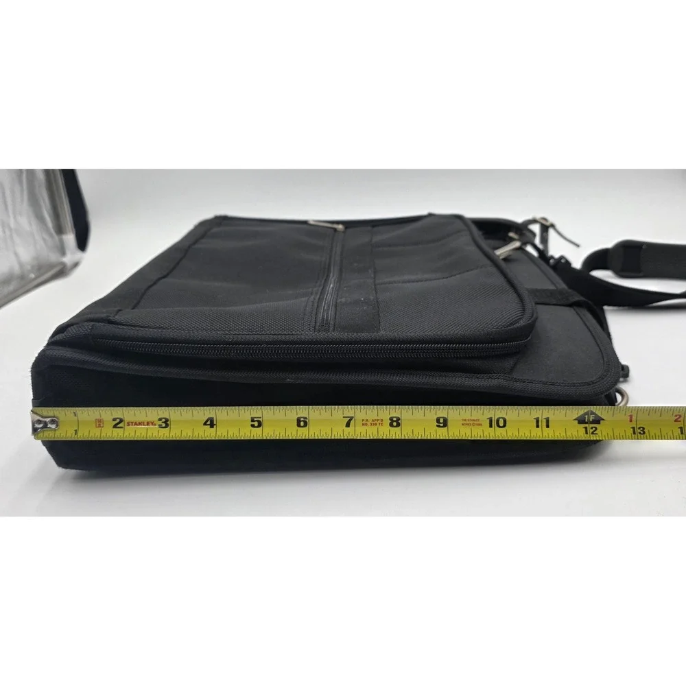 Vintage Compaq Black Nylon Laptop Messenger Bag Briefcase With Strap 14.5x13x4in